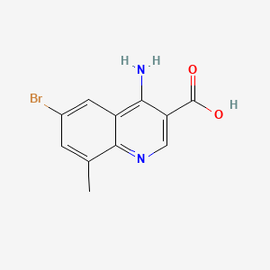 molecular formula C11H9BrN2O2 B596930 4-Amino-6-bromo-8-methylquinoline-3-carboxylic acid CAS No. 1242260-37-2