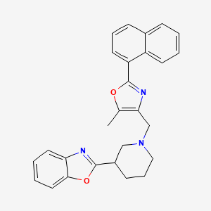 molecular formula C27H25N3O2 B5969324 2-(1-{[5-methyl-2-(1-naphthyl)-1,3-oxazol-4-yl]methyl}-3-piperidinyl)-1,3-benzoxazole 