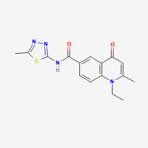 1-ethyl-2-methyl-N-(5-methyl-1,3,4-thiadiazol-2-yl)-4-oxo-1,4-dihydro-6-quinolinecarboxamide