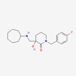 molecular formula C20H29FN2O2 B5969344 3-[(cycloheptylamino)methyl]-1-(4-fluorobenzyl)-3-hydroxy-2-piperidinone 