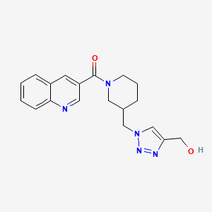 molecular formula C19H21N5O2 B5969363 (1-{[1-(3-quinolinylcarbonyl)-3-piperidinyl]methyl}-1H-1,2,3-triazol-4-yl)methanol trifluoroacetate (salt) 