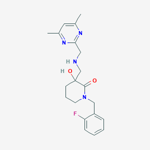 3-({[(4,6-dimethyl-2-pyrimidinyl)methyl]amino}methyl)-1-(2-fluorobenzyl)-3-hydroxy-2-piperidinone