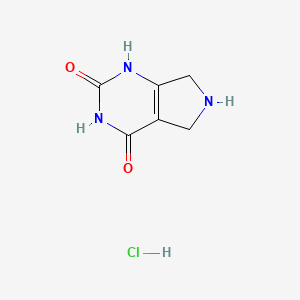 molecular formula C6H8ClN3O2 B596942 6,7-dihydro-1H-pyrrolo[3,4-d]pyrimidine-2,4(3H,5H)-dione hydrochloride CAS No. 13931-24-3