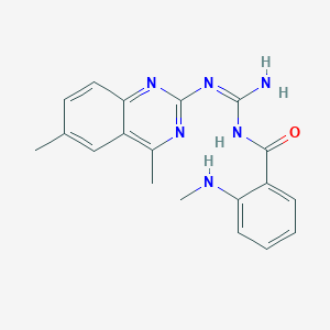 molecular formula C19H20N6O B5969423 N-{amino[(4,6-dimethyl-2-quinazolinyl)amino]methylene}-2-(methylamino)benzamide 