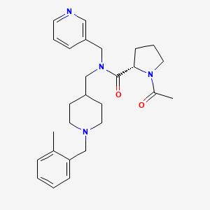 molecular formula C27H36N4O2 B5969425 1-acetyl-N-{[1-(2-methylbenzyl)-4-piperidinyl]methyl}-N-(3-pyridinylmethyl)-L-prolinamide 
