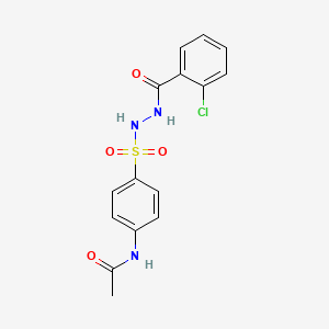 molecular formula C15H14ClN3O4S B5969442 N-(4-{[2-(2-chlorobenzoyl)hydrazino]sulfonyl}phenyl)acetamide 