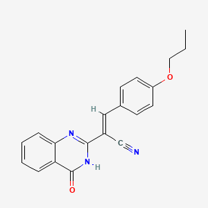 molecular formula C20H17N3O2 B5969445 2-(4-oxo-3,4-dihydro-2-quinazolinyl)-3-(4-propoxyphenyl)acrylonitrile 