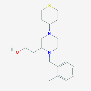 molecular formula C19H30N2OS B5969452 2-[1-(2-methylbenzyl)-4-(tetrahydro-2H-thiopyran-4-yl)-2-piperazinyl]ethanol 