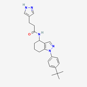 molecular formula C23H29N5O B5969483 N-[1-(4-tert-butylphenyl)-4,5,6,7-tetrahydro-1H-indazol-4-yl]-3-(1H-pyrazol-4-yl)propanamide 