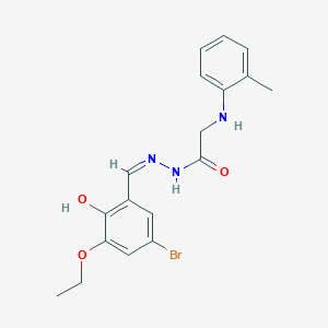 molecular formula C18H20BrN3O3 B5969497 N'-(5-bromo-3-ethoxy-2-hydroxybenzylidene)-2-[(2-methylphenyl)amino]acetohydrazide 
