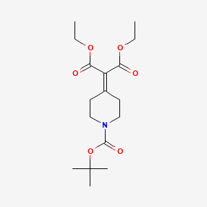 molecular formula C17H27NO6 B596952 Diethyl 2-(1-(tert-butoxycarbonyl)piperidin-4-ylidene)malonate CAS No. 1251760-53-8