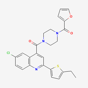 molecular formula C25H22ClN3O3S B5969531 6-chloro-2-(5-ethyl-2-thienyl)-4-{[4-(2-furoyl)-1-piperazinyl]carbonyl}quinoline 