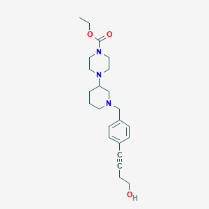 molecular formula C23H33N3O3 B5969545 ethyl 4-{1-[4-(4-hydroxy-1-butyn-1-yl)benzyl]-3-piperidinyl}-1-piperazinecarboxylate 