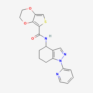 molecular formula C19H18N4O3S B5969555 N-[1-(2-pyridinyl)-4,5,6,7-tetrahydro-1H-indazol-4-yl]-2,3-dihydrothieno[3,4-b][1,4]dioxine-5-carboxamide 