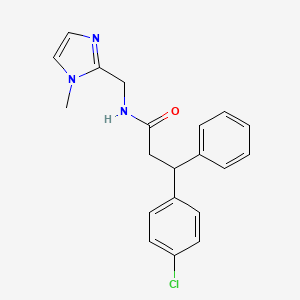 molecular formula C20H20ClN3O B5969576 3-(4-chlorophenyl)-N-[(1-methyl-1H-imidazol-2-yl)methyl]-3-phenylpropanamide 
