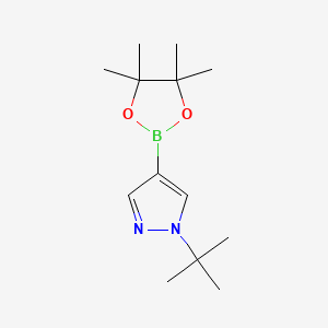 molecular formula C13H23BN2O2 B596958 1-(tert-Butyl)-4-(4,4,5,5-tetramethyl-1,3,2-dioxaborolan-2-yl)-1H-pyrazole CAS No. 1256359-15-5