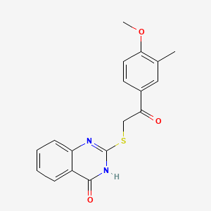 molecular formula C18H16N2O3S B5969581 2-[(4-hydroxy-2-quinazolinyl)thio]-1-(4-methoxy-3-methylphenyl)ethanone 