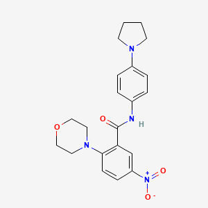 molecular formula C21H24N4O4 B5969601 2-(4-morpholinyl)-5-nitro-N-[4-(1-pyrrolidinyl)phenyl]benzamide 