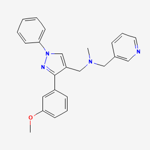 molecular formula C24H24N4O B5969609 1-[3-(3-methoxyphenyl)-1-phenyl-1H-pyrazol-4-yl]-N-methyl-N-(3-pyridinylmethyl)methanamine 