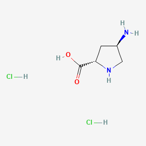 molecular formula C5H12Cl2N2O2 B596962 (2S,4R)-4-Aminopyrrolidine-2-carboxylic acid dihydrochloride CAS No. 16257-89-9