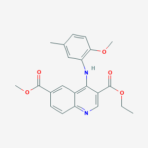 molecular formula C22H22N2O5 B5969644 3-ethyl 6-methyl 4-[(2-methoxy-5-methylphenyl)amino]-3,6-quinolinedicarboxylate 