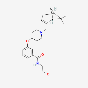 molecular formula C25H36N2O3 B5969682 3-[(1-{[(1R,5S)-6,6-dimethylbicyclo[3.1.1]hept-2-en-2-yl]methyl}-4-piperidinyl)oxy]-N-(2-methoxyethyl)benzamide 