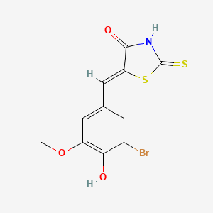 molecular formula C11H8BrNO3S2 B5969699 5-(3-bromo-4-hydroxy-5-methoxybenzylidene)-2-thioxo-1,3-thiazolidin-4-one 