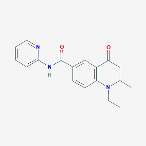 molecular formula C18H17N3O2 B5969701 1-ethyl-2-methyl-4-oxo-N-2-pyridinyl-1,4-dihydro-6-quinolinecarboxamide 