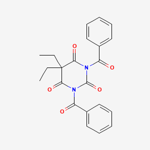 molecular formula C22H20N2O5 B5969709 1,3-dibenzoyl-5,5-diethyl-2,4,6(1H,3H,5H)-pyrimidinetrione 