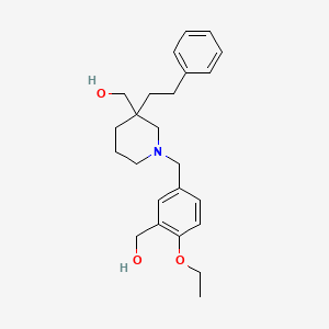 molecular formula C24H33NO3 B5969716 [1-[4-ethoxy-3-(hydroxymethyl)benzyl]-3-(2-phenylethyl)-3-piperidinyl]methanol 