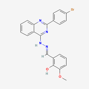 molecular formula C22H17BrN4O2 B5969739 2-hydroxy-3-methoxybenzaldehyde [2-(4-bromophenyl)-4-quinazolinyl]hydrazone 