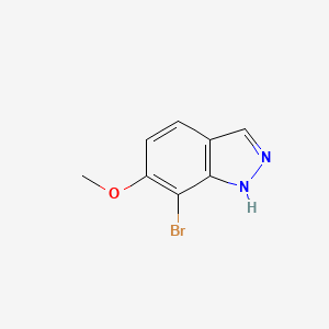 molecular formula C8H7BrN2O B596974 7-Bromo-6-methoxy-1H-indazole CAS No. 1374651-66-7