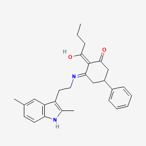 molecular formula C28H32N2O2 B5969744 2-butyryl-3-{[2-(2,5-dimethyl-1H-indol-3-yl)ethyl]amino}-5-phenylcyclohex-2-en-1-one 