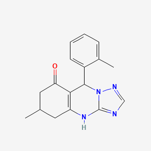 molecular formula C17H18N4O B5969748 6-methyl-9-(2-methylphenyl)-5,6,7,9-tetrahydro[1,2,4]triazolo[5,1-b]quinazolin-8(4H)-one 