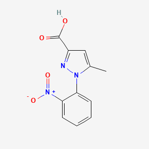 molecular formula C11H9N3O4 B596976 5-methyl-1-(2-nitrophenyl)-1H-pyrazole-3-carboxylic acid CAS No. 103856-74-2