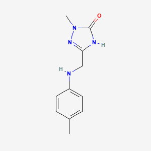 molecular formula C11H14N4O B5969763 2-methyl-5-{[(4-methylphenyl)amino]methyl}-2,4-dihydro-3H-1,2,4-triazol-3-one 