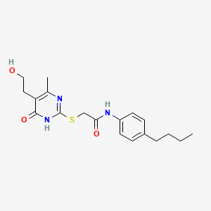 N-(4-butylphenyl)-2-{[5-(2-hydroxyethyl)-4-methyl-6-oxo-1,6-dihydro-2-pyrimidinyl]thio}acetamide