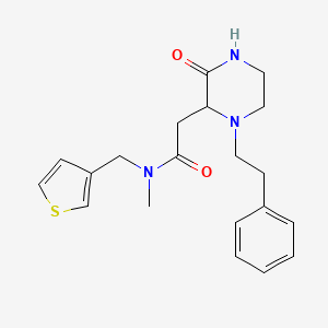 molecular formula C20H25N3O2S B5969777 N-methyl-2-[3-oxo-1-(2-phenylethyl)-2-piperazinyl]-N-(3-thienylmethyl)acetamide 