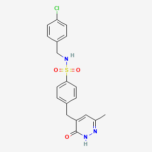 molecular formula C19H18ClN3O3S B5969795 N-(4-chlorobenzyl)-4-[(6-methyl-3-oxo-2,3-dihydro-4-pyridazinyl)methyl]benzenesulfonamide 