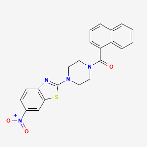 molecular formula C22H18N4O3S B5969799 2-[4-(1-naphthoyl)-1-piperazinyl]-6-nitro-1,3-benzothiazole CAS No. 5960-28-1