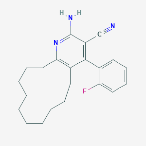 molecular formula C22H26FN3 B5969812 2-amino-4-(2-fluorophenyl)-5,6,7,8,9,10,11,12,13,14-decahydrocyclododeca[b]pyridine-3-carbonitrile 