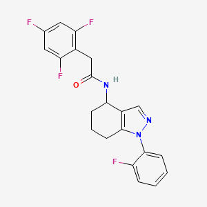molecular formula C21H17F4N3O B5969817 N-[1-(2-fluorophenyl)-4,5,6,7-tetrahydro-1H-indazol-4-yl]-2-(2,4,6-trifluorophenyl)acetamide 