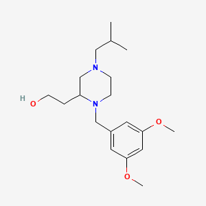 molecular formula C19H32N2O3 B5969842 2-[1-(3,5-dimethoxybenzyl)-4-isobutyl-2-piperazinyl]ethanol 