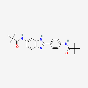 molecular formula C23H28N4O2 B5969853 N-(4-{5-[(2,2-dimethylpropanoyl)amino]-1H-benzimidazol-2-yl}phenyl)-2,2-dimethylpropanamide 
