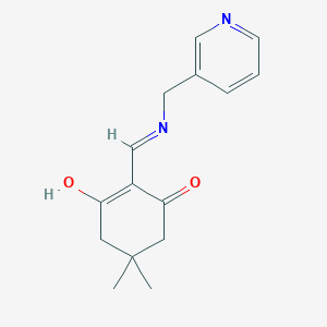 molecular formula C15H18N2O2 B5969857 5,5-dimethyl-2-{[(3-pyridinylmethyl)amino]methylene}-1,3-cyclohexanedione 