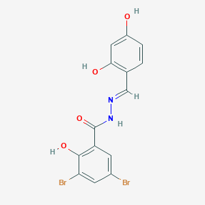 molecular formula C14H10Br2N2O4 B5969865 3,5-dibromo-N'-(2,4-dihydroxybenzylidene)-2-hydroxybenzohydrazide 
