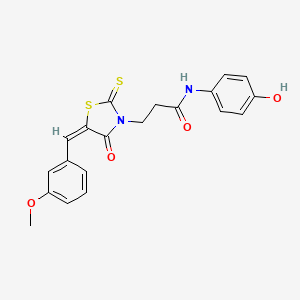molecular formula C20H18N2O4S2 B5969879 N-(4-hydroxyphenyl)-3-[5-(3-methoxybenzylidene)-4-oxo-2-thioxo-1,3-thiazolidin-3-yl]propanamide 