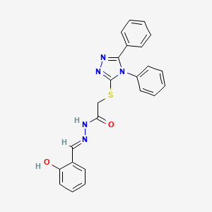 molecular formula C23H19N5O2S B5969880 2-[(4,5-diphenyl-4H-1,2,4-triazol-3-yl)thio]-N'-(2-hydroxybenzylidene)acetohydrazide 