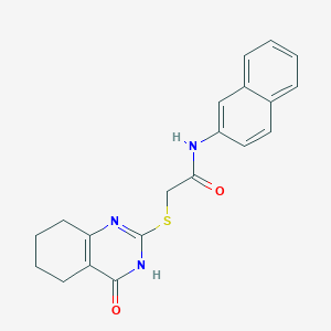 molecular formula C20H19N3O2S B5969892 N-2-naphthyl-2-[(4-oxo-3,4,5,6,7,8-hexahydro-2-quinazolinyl)thio]acetamide 