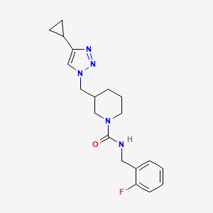 molecular formula C19H24FN5O B5969893 3-[(4-cyclopropyl-1H-1,2,3-triazol-1-yl)methyl]-N-(2-fluorobenzyl)-1-piperidinecarboxamide 